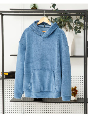 Мужские и женские худи плюш, парные худи плюшевые  голубой Мужские и женские худи плюш, парные худи плюшевые  голубой